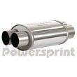 Powersprint Middle Oval Muffler Short Box (double-flow, 76 mm)